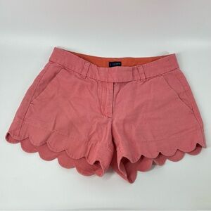 J by J. Crew Salmon Scalloped Hem Shorts Size 2